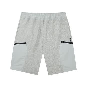 361度短裤男士夏季针织五分裤休闲运动裤宽松透气百搭裤子 岩石花灰 m