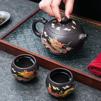 龙凤呈祥紫砂茶壶价格报价行情- 京东