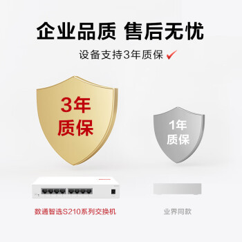 华为数通智选8口千兆web网管交换机8口千兆电口S210-8T以太网络网线分线器分流器集线器小型家用企业级