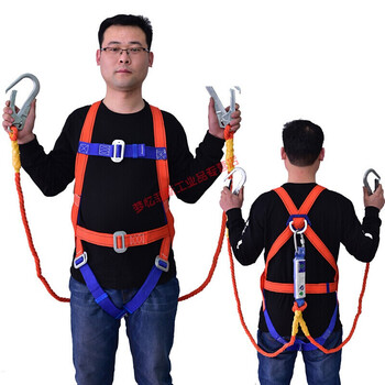 定制适用5点双挂安全带 五点式安全带全身户外耐磨高空作业国标双