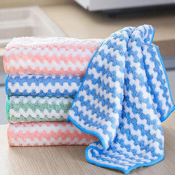 厨房不沾油不掉毛吸水擦桌碗神器加厚百洁布阳离子居家清洁抹布包边15