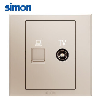 SIMON西蒙电视网络插座面板86型暗装E3系列电视电脑网线305302香槟金色