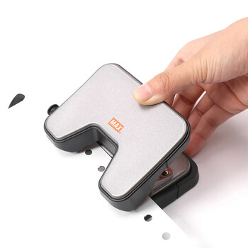 MAX美克司（MAX）多功能两孔打孔器 省力办公文件档案圆孔打孔机12张/60g）DP-15T 银色