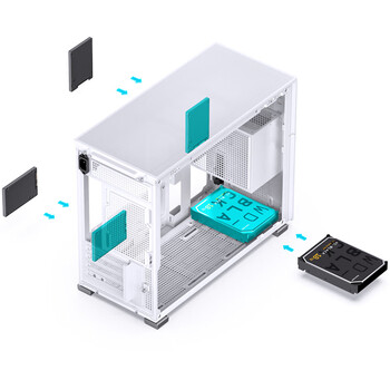 乔思伯（JONSBO）松果D31 标准版白色 MATX机箱（双360冷排/ATX电源/Type-c Gen2 10Gbps+/垂直风道/长显卡）