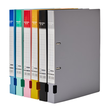 牧野MAKINO2孔D型夹PP文件夹活页打孔文件夹学生资料夹办公商务用品文件收纳报告夹 200张收纳薄款黄色