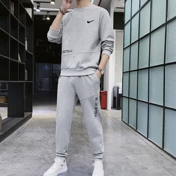 耐克(nike)套装男秋冬季长袖卫衣跑步运动服长裤两件套休闲连帽加绒