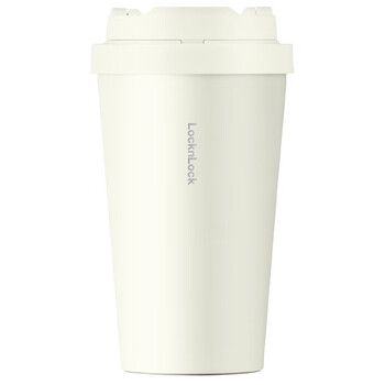 乐扣乐扣（LOCK&LOCK）遇见元气保温保冷咖啡杯弹跳盖男女颜值水杯LHC3271BEG白色400ML