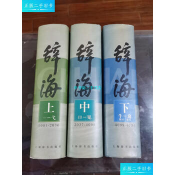 辞海 中国語辞典 １９９９年版普及本 （江沢民の揮毫書名） ３冊組　漢辞海 辞海普及本- 京东