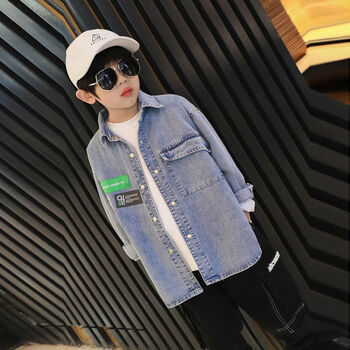 康薇贝男大童外套12-15岁春秋季牛仔衣青少年小学生初中帅气童装春装