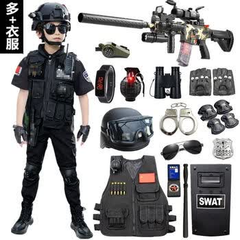 服儿童特种兵玩具枪套装男童军装仿i真户外cs特警衣服短袖小警察装备