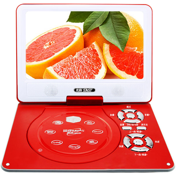 先科sast移动电视dvd便携式evd播放器影碟机红色10英寸标配16g视频u盘