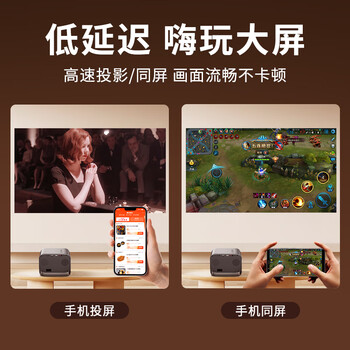 山水云台360°天花板投影仪家用1080p高清影院 卧室家庭投影机（AI智能语音 150吋大屏 超轻便携）Y1