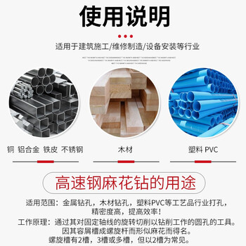 卡夫威尔高速钢麻花钻头套装直柄手电钻冲击金属木材塑料钻孔 AI3607