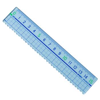 晨光（M&G）文具高透大数字亚克力波浪尺子小学生直尺18cm文具考试专用 中高考