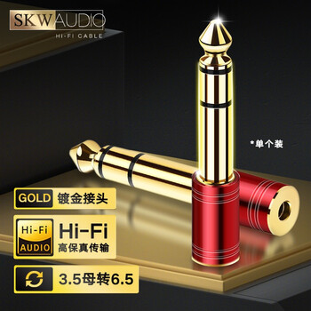 SKW 麦克风转接头 6.5转3.5音频转接头 6.5mm转3.5mm公对母插头耳机话筒功放电脑音响转换 AD-01 SKW 麦克风转接头 6.5转3.5音频转接头 6.5mm转3.5mm公对母插头耳机话筒功放电脑音响转换 AD-01
