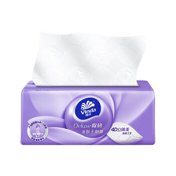 维达（Vinda）抽纸棉韧立体美无香纸巾3层90抽*10包 亲肤无刺激 卫生纸 纸巾