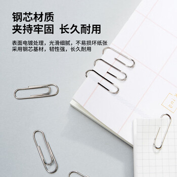 得力（deli）29mm大桶装镀镍回形针 3#金属防锈曲别针 400枚/筒 双倍加量 办公室文具用品 0037-D