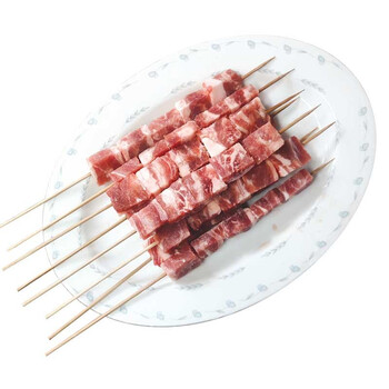 腌制烧烤食材烤肉烤串半成品 手工穿烧烤大肉串 雪花牛肉串400g*1袋