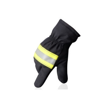 鼎峰安科消防手套布加皮手套反光条消防员手套耐磨透湿藏青色 DF-ST-2