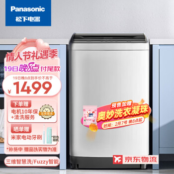 松下(Panasonic)京选洗衣机10公斤全自动 洗衣机波轮家用租房老人节水省电防缠绕桶洗净 XQB100-KNA07