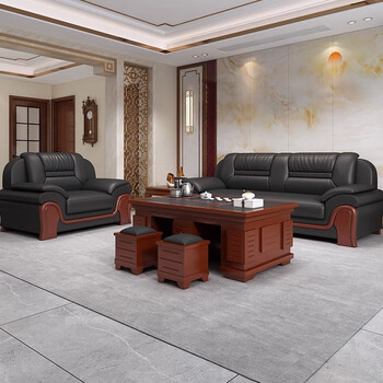 慕典办公室沙发简约接待室办公沙发商务会客沙发木角几60*60*45cm