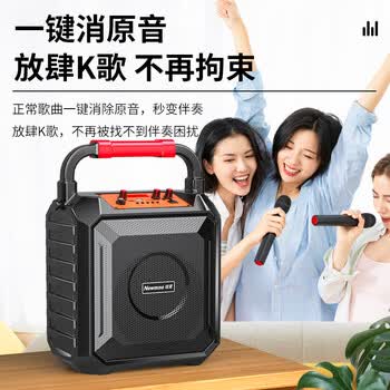 纽曼K220 无线蓝牙音箱广场舞音响户外大音量便携式低音炮家用K歌音乐播放器地摊摆摊收款喇叭 双麦版