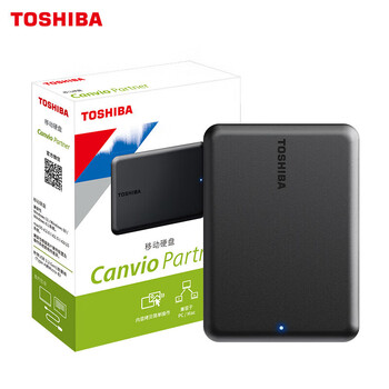 东芝（TOSHIBA）4TB 移动硬盘 Partner USB 3.2 Gen 1 2.5英寸 曜石黑 兼容Mac 轻薄便携 稳定耐用 高速传输