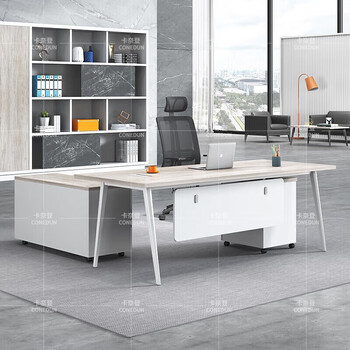 卡奈登钢木结合大班台班桌主管桌经理桌老板桌办公桌1.8米（含柜）AL-70