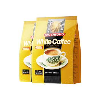 益昌老街（AIK CHEONG OLD TOWN） 白咖啡三合一(原味)冲调饮品 马来西亚进口 15条600g*2袋