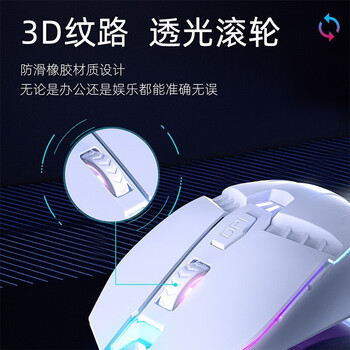 惠普（HP）M1有线游戏鼠标白色有声版 发光电竞鼠标USB游戏办公台式机电脑笔记本 LOL吃鸡网吧