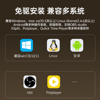 毕亚兹视频采集卡直播4K60HZ帧 HDMI相机RGB高清录制适用ps5/Switch2/ipad摄像机电脑手机抖音索尼相机