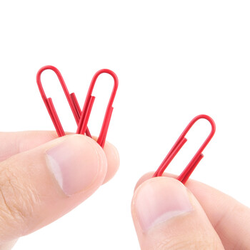 飞兹(fizz)29mm160枚装金属回形针积木盒装不易生锈彩色发票文件曲别针财会办公用品红色FZ21907 