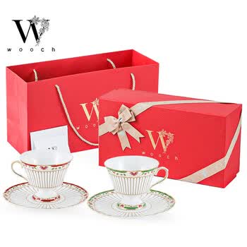 物取（WOOCH）花园里高脚杯碟礼盒装轻奢精致咖啡杯情侣对杯乔迁商务新婚伴手礼