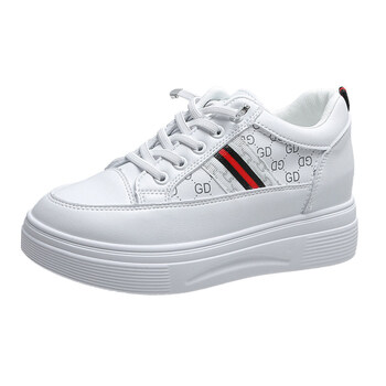 女士休闲鞋内增高小白鞋女秋季新款百搭休闲鞋子松糕厚底单鞋春秋运动