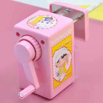 三木（SUNWOOD）卡通手摇削铅笔机/削笔机/削笔器/学生卷笔刀/转笔刀/铅笔刀 粉色 5199