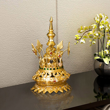 异丽家居 玄关摆件 泰国装饰品皇冠头饰 泰式会所桌面摆件 东南亚艺术