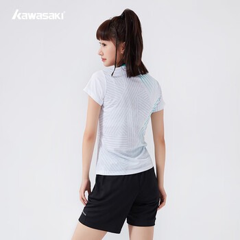 kawasaki川崎羽毛球服套装女夏运动速干短袖T恤训练队服K2801 湖绿 2XL kawasaki川崎羽毛球服套装女夏运动速干短袖T恤训练队服K2801 湖绿 2XL