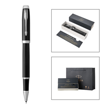 派克（PARKER）签字笔 商务办公练字礼品生日礼物 IM纯黑丽雅白夹宝珠笔