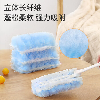 美丽雅静电除尘掸鸡毛掸子扫灰神器1手柄+10替换头一次性缝隙灰尘吸附