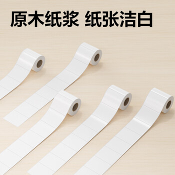 得力(deli)铜版纸不干胶条码标签打印纸碳带标签打印机标签纸贴 60*40 1000张 /卷 11916