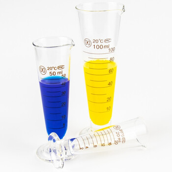 海斯迪克 HKCL-187 玻璃三角量杯 带刻度加厚计量杯 高透明实验室锥形玻璃器具量筒 100ml