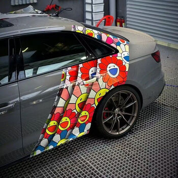 蒲阳世家奥迪s4s5太阳花车贴凯迪拉克ct5宝马m5个性拉花定做装饰车身