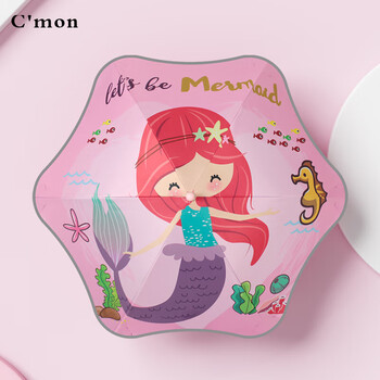 C'mon 儿童雨伞长杆直柄伞防晒太阳伞可爱安全小学生幼儿园 贝壳公主