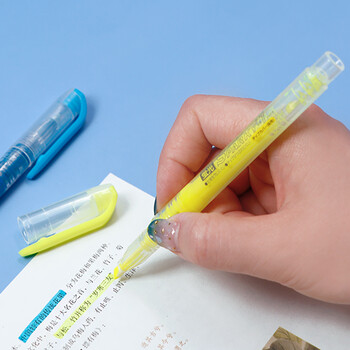 斑马牌 (ZEBRA)透芯直液荧光笔 SPARKY系列单色划线记号笔 彩色手账笔学生标重点记笔 WKP1 黄色