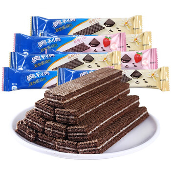 奥利奥oreo双心脆威化饼干双口味三层夹心饼干宅家早餐办公室休闲零食