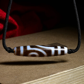 西藏传世天珠真品两眼天珠吊坠老料马蹄包浆老天珠男520项链锁骨链