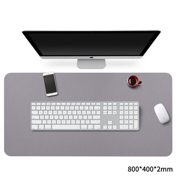 必优美鼠标垫中号办公室桌垫笔记本电脑垫键盘垫办公写字台桌垫游戏家用垫子防水 灰色中号单面