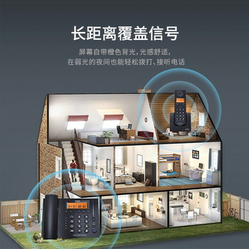 步步高（BBK）无绳电话机 无线座机 子母机 办公家用 内部对讲 远距离信号 W263深蓝 一拖一