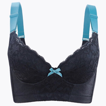 收副乳文胸六排扣高侧比矫正下垂防外扩胸罩厚薄黑色薄款单件80b36b