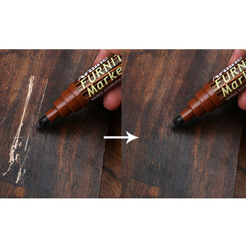 【开学必备】旗牌（Shachihata）Artline 木质家具木纹笔除旧翻新瑕疵划痕修补修复笔 方头 2.0-5.0mm WALNUT胡桃色 EK-95